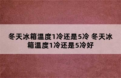 冬天冰箱温度1冷还是5冷 冬天冰箱温度1冷还是5冷好